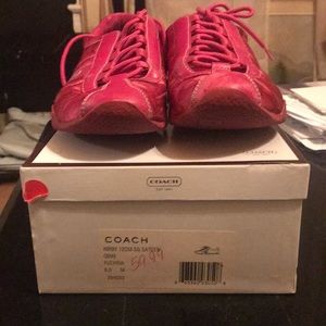 Fuchsia Coach Signature Sneakers